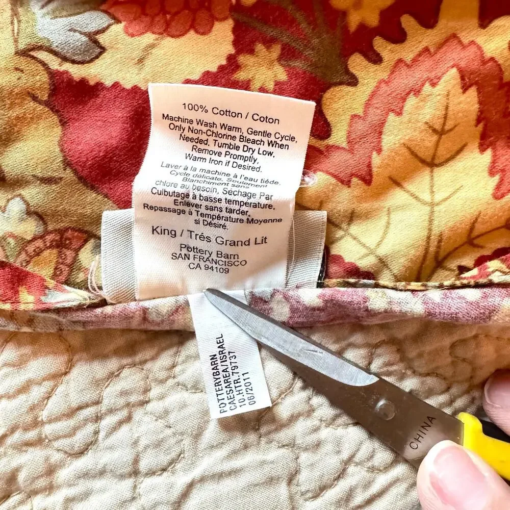 Pottery Barn King Duvet Cover Clara Palampore Red Floral Paisley Bird RETIRED